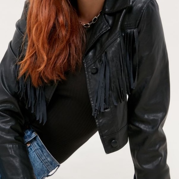 Faux Leather Fringe Jacket! - Picture 6 of 7